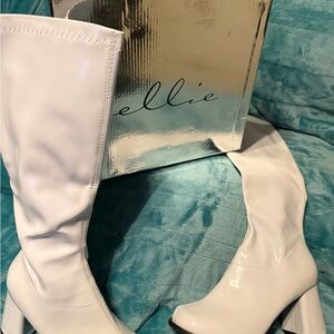 Ellie Women's Glossy White 3” Heeled GO-GO Boots